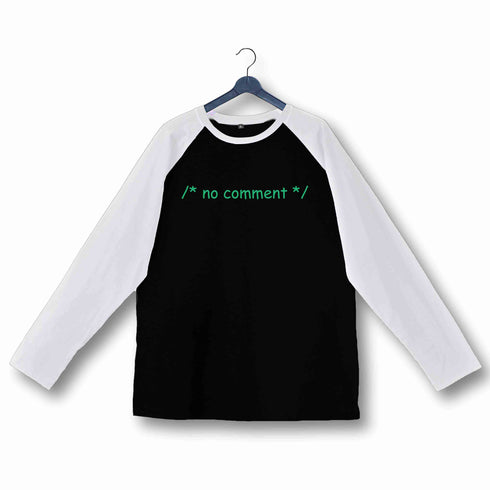 Coding Nerd Engineering COMMENT NO COMMENT Custom Printed Graphic Design Raglan T-Shirt for Women